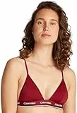 Calvin Klein Damen Bikini Oberteil Triangel Triangle-Rp Logobund, Rot (Plum Glaze), S