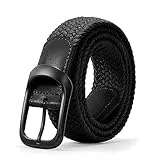 LEACOOLKEY Stretchgürtel für Männer,elastischer geflochtener Gürtel für Männer, lässiger Gürtel, Golfgürtel für Jeanshosen