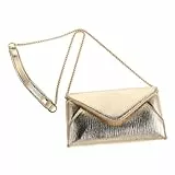 Ipetboom Damen Clutch Aus Pu Kunstleder Mit Kettenriemen Kleine Party Schultertasche Elegante Kleiner Handytasche Für Cocktail Hochzeit