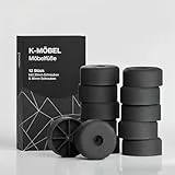 K-Möbel Möbelfüße Kunststoff 12 Stück 40x20mm inkl 25mm & 30mm Schrauben - Made in Germany - Füße für Möbel bis 300kg belastbar - Schrankfüße Schwarz - Möbelbeine für Schrank, Sofa, Tisch etc