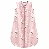 Looxii Baby Schlafsack Sommer 100% Baumwolle Sommerschlafsack 0.5 TOG Schlafsäcke Babyschlafsack 78 cm für Jungen Mädchen Neugeborene Rosa Häschen 6-12 Monate