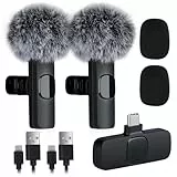 Lanlelin Lavalier Mikrofon Ansteckmikrofon mit Geräuschunterdrückung für Android/USB C Handy/Laptop, Wireless Ansteckmikrofon für YouTube, Podcast Facebook Vlog Live Videoaufzeichnung. (USB Typ C)
