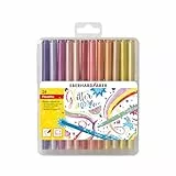 Eberhard Faber 551024 - Glitzer Filzstifte Set, 24 Malstifte mit Basic und Pastell Farben