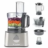 Kenwood Multipro Compact FDM307SS Kompakt-Küchenmaschine, 2,1 Liter, inkl. Edelstahl Messer, 3 Arbeitsscheiben und 6 weiteren Zubehör-Teile, Metallgehäuse, 800 Watt, Silber