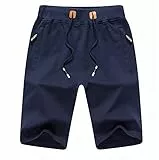 Tansozer Kurze Hosen Herren Sport Sommer Jogging Baumwolle Gym Shorts Fitness Sweatshorts Blau1701 2XL