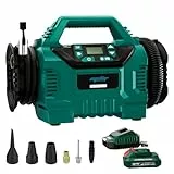 Mellif Akku Kompressor, kompakt Luftkompressor kompatibel mit Makita Akku 18V,160PSI,400L/Min,95cm Schlauchlänge,LED Licht,mit 6 Zubehöre zum Aufblasen/Absaugen(Enthält Mellif 2Ah Akku + Ladegerät)