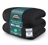 Utopia Bedding Bettdecke 180 x 200 cm, Ganzjahresdecke 370 GSM Füllung, atmungsaktive Schlafdecke, Steppdecke, Super Weiche Kuschelige (Grau)