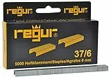 REGUR Typ 37 Feindraht-Klammern verzinkt - 5.000 Stück in der Länge 37/6 mm – Heftklammern zum Befestigen von Stoffen, Leder, Textilien sowie zum Basteln und Dekorieren