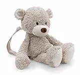 NICI Rucksack Bär Finni 40cm - grau - Rucksack für Mädchen und Jungen im Kindergarten oder Kita – verstellbare Träger, Reißverschluss, Plüschbär | 62328