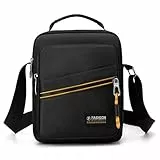 BAGZY Umhängetasche Herren Nylon Herrentasche Zum Umhängen Wasserdichte Für 9,7 Zoll IPAD Crossbody Bag Handytasche Männertasche Tägliches Mit Verstellbaren Schultergurt Sling Bag Für Reisen Schwarz
