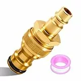 Silkwish Entwässerungs Adapter (für Gardena) aus Messing mit Dichtungsband, Zum Anschluss von Druckluft, Ideal für Gartenbewässerung