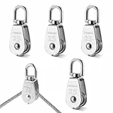 4 Stück M25 Schalen Umlenkrollen 304 Edelstahl Riemenscheibe Rotierende Flaschenzug Einzelsatz Roller für Seile Bis 11mm Durchmesser Tragkraft 150kg