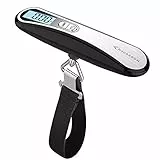 MYCARBON Digitale Kofferwaage Gepäckwaage Analog für Reisekoffer Küche Angeln 50KG / 110 lb Hängewaage Digitalwaage Fischwaage Schwarz