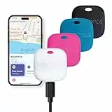 Boompods Boomtag Wiederaufladbarer Schlüsselfinder 4er Pack - Bluetooth Tracker kompatibel mit Apple Wo ist? App, Wasserdichter Key Finder, Mini GPS Ortungsgerät für Schlüssel, Taschen, Wertsachen