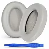 Ersatz-Ohrpolster für Sony WH-1000XM3 Kopfhörer, verbesserte Kissen Ohrabdeckung für XM3, mit Soft-Touch-Leder, Geräuschisolierender Memory-Schaum (Silber)