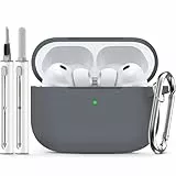Inesore Compatible with AirPods Pro 3 Hülle with Cleaning Kit, Silicone Protective Case Cover for Apple Air Pods Pro 3rd (2025), Unisex Design - Grey