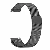 Amzpas Edelstahl Mesh Uhrenarmband 22mm 20mm 19mm 18mm Metall Ersatz Armband Magnetverschluss Smartwatch Schnellverschluss Watch Uhren Ersatzband Für Damen Herren(22mm,Schwarz)
