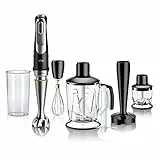 Braun MultiQuick 9 MQ 9147X – 6-in-1 Stabmixer mit Standmixer-Aufsatz, Kartoffel- & Gemüsestampfer & Schneebesen, stufenlose Geschwindigkeitseinstellung, 1200 W, Schwarz/Edelstahl