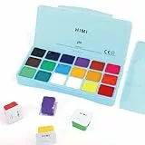 INK LAB HIMI Gouache Farben Set 18 Farben x 30 ml Gouache Paint Ungiftige Einzigartiges Gelee Cup Design mit Palette für Künstler Studenten Kinder