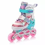 meteor LED Inliner für Kinder Perfekt für erste Fahrversuche - Verstellbare Kinderinliner mit Bequemen Schuhen und Leuchtrollen - Volle Action auf Rollen mit coolen Leuchtdingern!