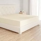 Amazon Basics Spannbettlaken, 180 x 200 x 30 cm, Mikrofaser, Spannbetttuch - Matratzenhöhe bis 30 cm, Beige