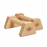 WOODPOWER® PowerBars Holz-Parallettes für Liegestütze, Liegestützgriffe Holz, Handstände, Yoga & Calisthenics, rutschfest, für Indoor & Outdoor, gelenkschonend, Körpergewichtstraining (XS, Classic)