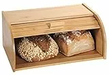 Kesper 58582 Großer Brotkasten aus Bambus mit Rollklappe, 40 x 27 x H17 cm, Frischhaltebox, Brotbox, FSC Brotkasen, Bambusholz, 1 Kilogram, Braun