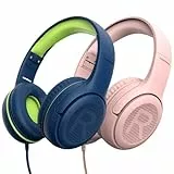 awatrue Kinder Kopfhörer[2 Pack], Kabel Kinderkopfhörer mit Mikrofon, Kopfhörer Kinder für Schule/Reisen/PC/Tablet, 85/94dB Lautstärkenbegrenzer, Stereo Sound, Faltbare, Einstellbar, Audio-Sharing