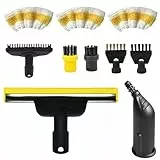 10 Stück für Kärcher Dampfreiniger Zubehör SC1 SC2 SC3 SC4 SC5, Flachbürste, Gebogene Düse, Rundbürste, Professionelles Reinigungsset, Geeignet für Verschiedene Szenarien (Einheitsgröße)