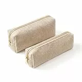 RJTCXJS 2 Stück Federmäppchen Aesthetic, Federmäppchen Cord Mäppchen, Federtasche Pencil Case Schulmäppchen, Portable Große Kapazität Federmäpchen Schlampermäppchen für Teenager Schule Büro