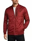 Reebok Herren-Bomberjacke – leichte Ripstop-isolierte Windjacke für Herren – lässige Jacke mit Reißverschluss und Taschen, Merlot, XL