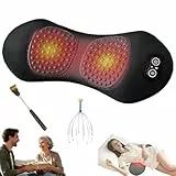 Vertacura Rückenmassagegerät, 3-Zonen Ergoflow Tiefenmassagegerät mit Wärme, Vibration & Traktion, Elektrisches Massagegerät für Nacken, Schultern & Unteren Rücken(B,Batterie)