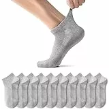 TUUHAW Sneaker Socken Herren Damen Sportsocken 10Paar Halbsocken Kurze Atmungsaktive Baumwolle Grau 39-42