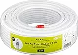 Goobay 49760 SAT Koaxialkabel Satellitenkabel 90 dB / Antennenkabel 25m / 2fach geschirmt / Kabelfernsehen HDTV - DVB-T - DVB-S Fernsehkabel / CCS Koax SAT Kabel / Weiß / 25m