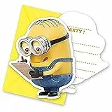 Procos 87181 - Einladungskarten mit Umschlägen Minions, 6 Stück, Kindergeburtstag