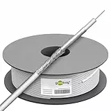 Goobay 27528 SAT Koaxialkabel Satellitenkabel 100 dB / Antennenkabel 100m / 2fach geschirmt / Kabelfernsehen HDTV - DVB-T - DVB-S Fernsehkabel / Class A CCS Koax SAT Kabel / Weiß / 100m