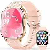 MFVLP Smartwatch Herren Damen, 1,85' HD AMOLED Touch Fitnessuhr mit Bluetooth-Anrufe, 120+Sportmodi Fitness Tracker mit Puls-SpO2-Schlaf-monitor, IP68 Wasserdicht Sportuhr für Android iOS, Roségold