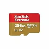 SanDisk Extreme microSDXC UHS-I Speicherkarte 256 GB + Adapter (Für Smartphones, Actionkameras und Drohnen, A2, C10, V30, U3, 190 MB/s Übertragung, RescuePRO Deluxe)
