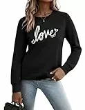 Gyabnw Pullover Damen Frühling Herbst Sweatshirt Rundhals Langarm Pulli Frauen Oberteil Sweatshirts ohne Kapuze