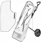 flintronic Golftaschen-Regenschutzhaube, Golf Bag Regenschutz Transparent mit Leichtgängigem Reißverschluss, Golfschutz Zubehör für Golfliebhaber Schubkarren