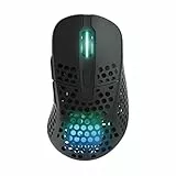 Xtrfy M4 Kabellose ultraleichte Gaming-Maus, RGB, verstellbare Form, 2,4 GHz, verzögerungsfrei, kabellos, 75 Stunden Akkulaufzeit, Schwarz, M4W-RGB-Black