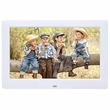 10,5 Zoll Digitaler Bilderrahmen, Musik Foto Videoplayer mit Fernbedienung, Digitaler Fotorahmen Multi-Slideshow/4-Fenster-Display, elektronischer Bilderrahmen