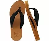 KuaiLu Flip Flops Damen Weich Stoff Zehentrenner Frauen Bade Sandalen Bequeme Füße Badelatschen Yoga Matte Fussbett Sommer Strand Zehensandalen Rutschfest Gummi Indoor Outdoor Schwarz Khaki 41