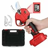 Akku Astschere Elektrisch Gartenschere kabellos 45mm für Milwaukee 18V (Ohne akkus), Bürstenlosen Motor Elektrische Astsäge Batterie baumschere Ast Schere LCD Beschneiden von Bäumen Obstbäumen