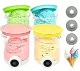4 Stück Behälter für Ninja Creami Swirl NC701EU 480ml, Spülmaschinenfest und BPA-frei Behälter Swirl Pints und Deckel Kompatibel mit Ninja Swirl Eismaschine, für Ninja Swirl Zubehör (4pcs)