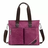 DORRISO Umhängetasche Damen Herren Schultertasche Reise Umhängetaschen Arbeit Täglich Urlaub Casual Schultertasche Wasserdicht Leinwand Unisex Umhängetasche 13,3 Zoll Laptoptasche Rot
