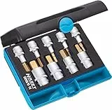HAZET Schraubendrehereinsatz Set 986/9N I Einsatz für Schraubendreher mit Tin Beschichtung I Antrieb: Vierkant hohl 12,5 mm (1/2 Zoll), Abtrieb: Innen Sechskant I SW 5-17 mm, 9 teiliges Set