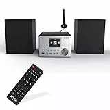 XORO HMT 500 PRO V2 - Mikro Stereoanlage (Internet-/DAB+/UKW-Radio, CD Player, Bluetooth, USB Mediaplayer, 2.4' Farbdisplay, Fernbedienung, 2 x 10W Lautsprecher
