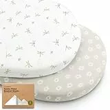2-Pack Bio Spannbettlaken Babybett für Mädchen, Jungen - 100% Baumwolle Spannbettlaken Kinderwagen, Beistellbett Stubenwagen & Wiegen Matratze Bezug, Unisex (Meadow)