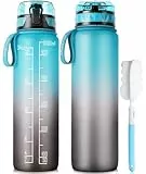 FULDENT Trinkflasche 1L Sport Wasserflasche [BPA Frei] Trinkflasche mit rutschfest Gummi Grip Geeignet für Die Fahrrad, Outdoor, Schule, Gym